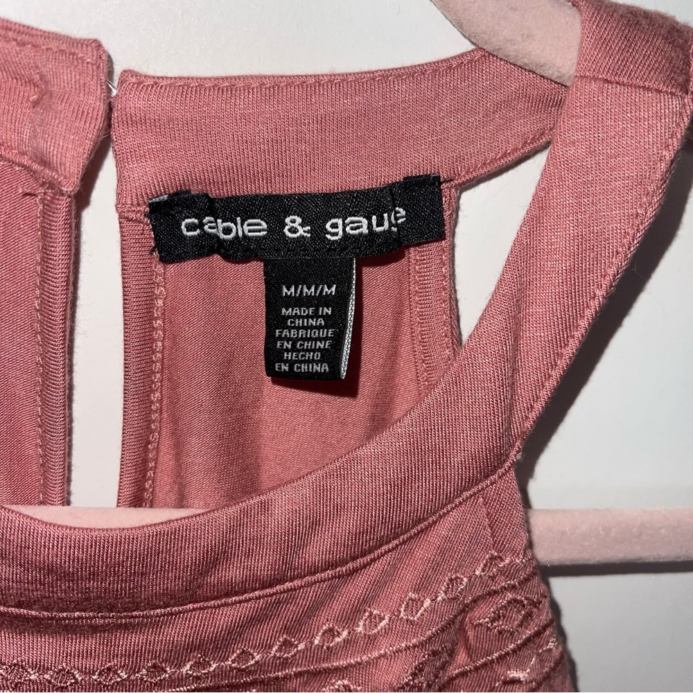 CABLE GAUGE Mauve Tank it’s Aztec Embroidery M NWOT - Picture 12 of 12